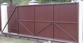 Купить откатные ворота из профнастила Шебекино, цена от 1741 руб.